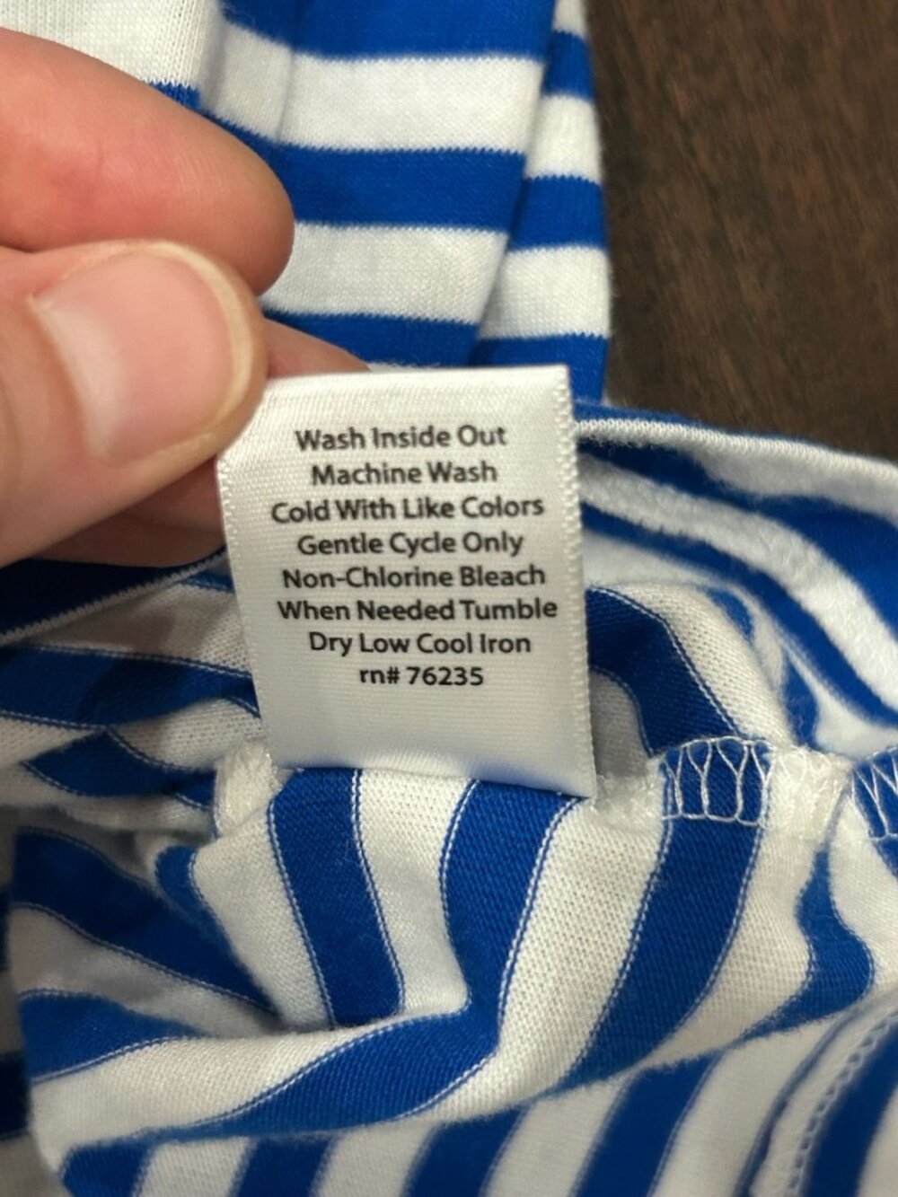 Coral Bay XL Blue White Striped Embellished Scoop Neck Tee Boho Chic Soft Girl - Picture 9 of 11